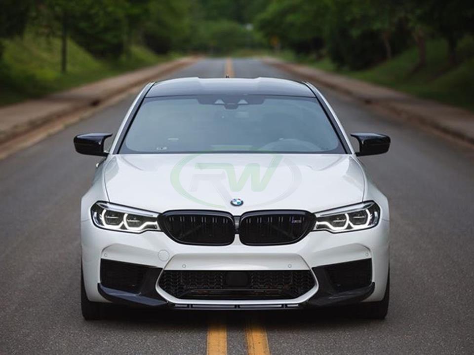 RW Carbon 2018-2020 BMW F90 M5 Carbon Fiber Center Lip Spoiler - Image 6