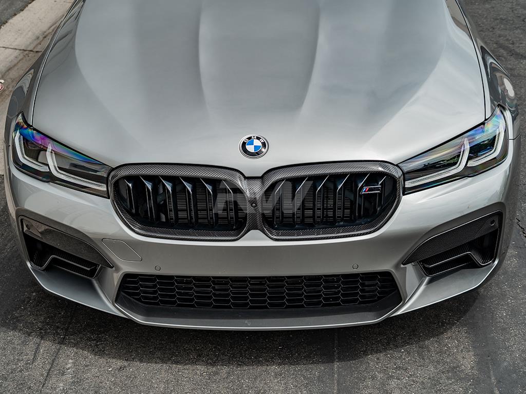 RW Carbon 2021-2023 BMW F90 M5 G30 LCI Carbon Fiber Grille Surrounds - Image 3