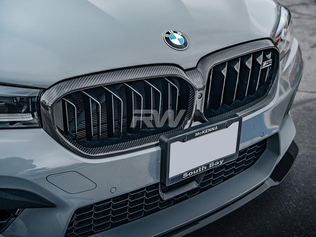 RW Carbon 2021-2023 BMW F90 M5 G30 LCI Carbon Fiber Grille Surrounds - Image 13