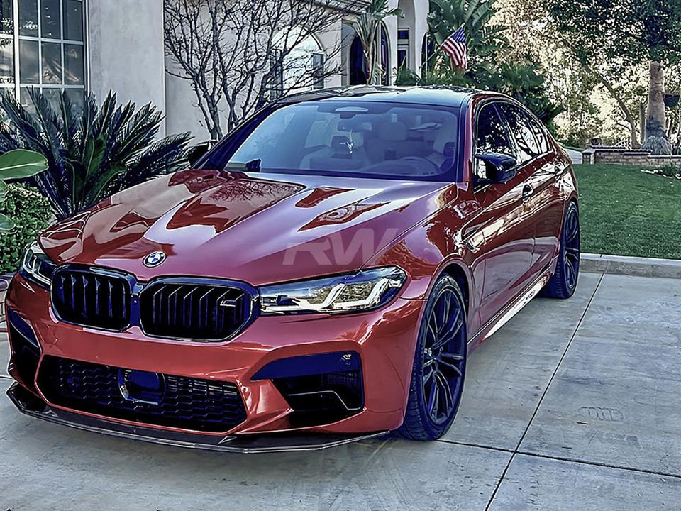 RW Carbon 2021-2023 BMW F90 M5 LCI GTS Style Carbon Fiber Front Lip - Image 7
