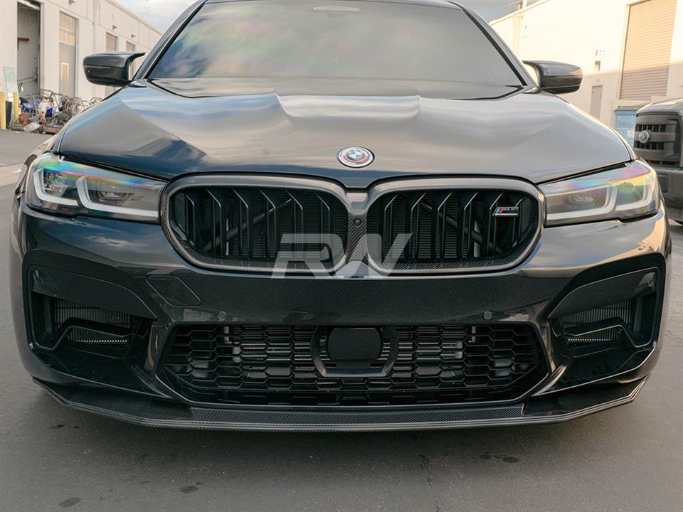 RW Carbon 2021-2023 BMW F90 M5 LCI GTS Style Carbon Fiber Front Lip - Image 4
