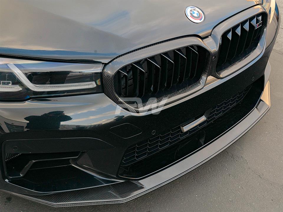 RW Carbon 2021-2023 BMW F90 M5 LCI GTS Style Carbon Fiber Front Lip - Image 3