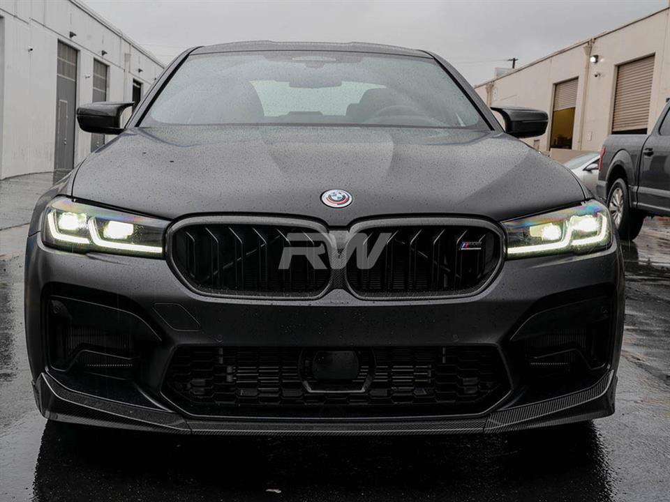 RW Carbon 2021-2023 BMW F90 M5 LCI Performance V2 Carbon Fiber Front Lip Spoiler - Image 5