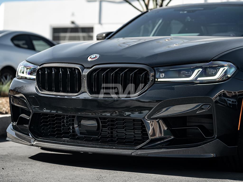 RW Carbon 2021-2023 BMW F90 M5 LCI Performance V2 Carbon Fiber Front Lip Spoiler - Image 8