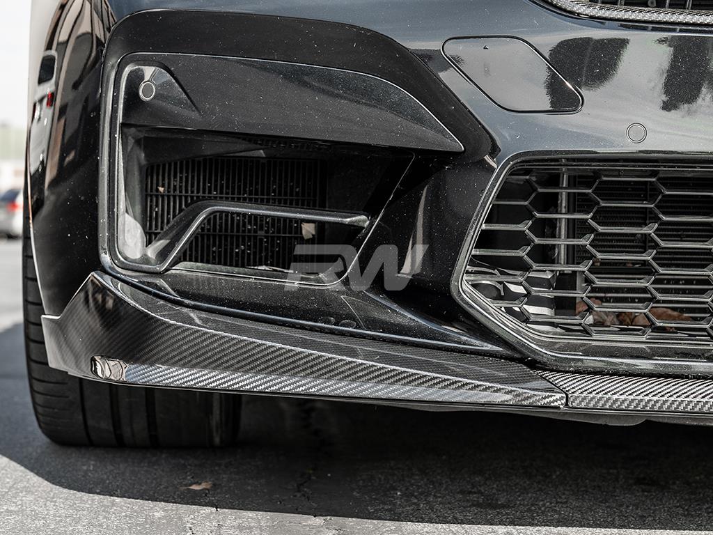 RW Carbon 2021-2023 BMW F90 M5 LCI Performance V2 Carbon Fiber Front Lip Spoiler - Image 3