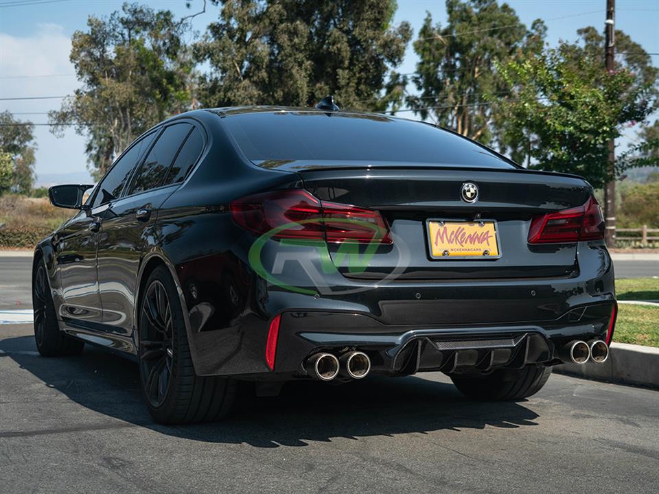 RW Carbon 2018-2023 BMW F90 M5 Performance Style Carbon Fiber Diffuser - Image 3