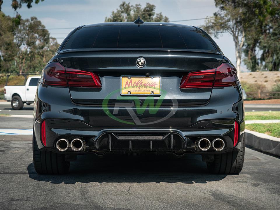 RW Carbon 2018-2023 BMW F90 M5 Performance Style Carbon Fiber Diffuser - Image 4