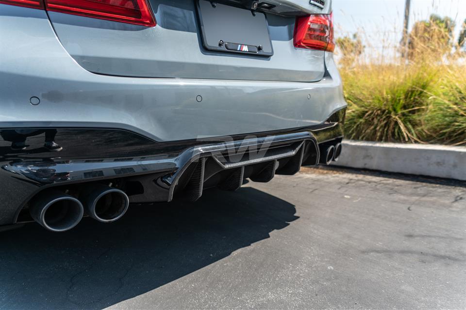 RW Carbon 2018-2023 BMW F90 M5 Performance Style Carbon Fiber Diffuser - Image 6