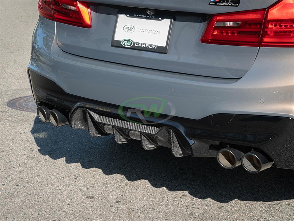 RW Carbon 2018-2023 BMW F90 M5 Performance Style Carbon Fiber Diffuser - Image 8