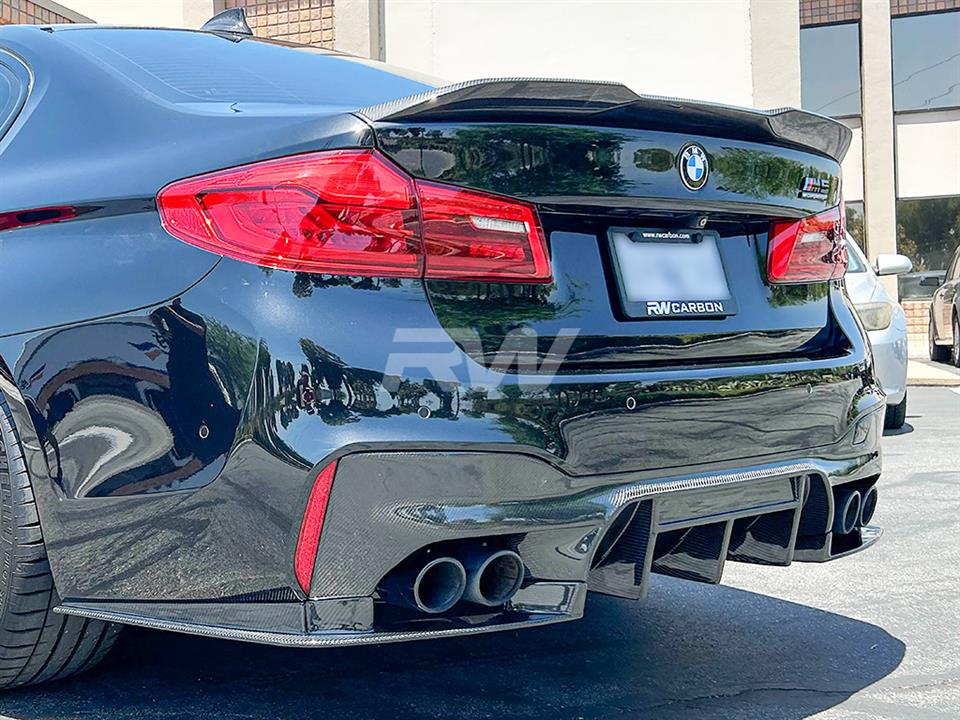RW Carbon 2018-2023 BMW F90 M5 RWS Carbon Fiber Rear Diffuser - Image 17