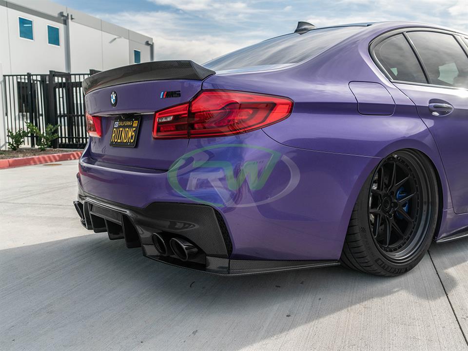RW Carbon 2018-2023 BMW F90 M5 RWS Carbon Fiber Rear Diffuser - Image 15