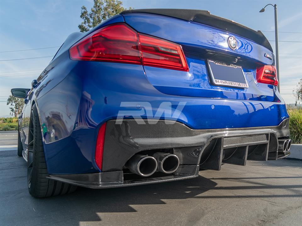RW Carbon 2018-2023 BMW F90 M5 RWS Carbon Fiber Rear Diffuser