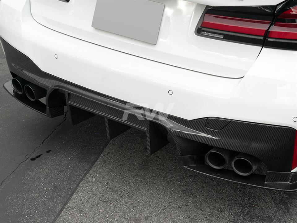RW Carbon 2018-2023 BMW F90 M5 RWS Carbon Fiber Rear Diffuser - Image 8