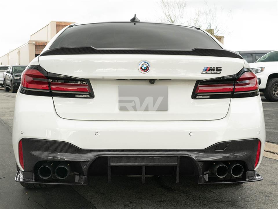 RW Carbon 2018-2023 BMW F90 M5 RWS Carbon Fiber Rear Diffuser - Image 6