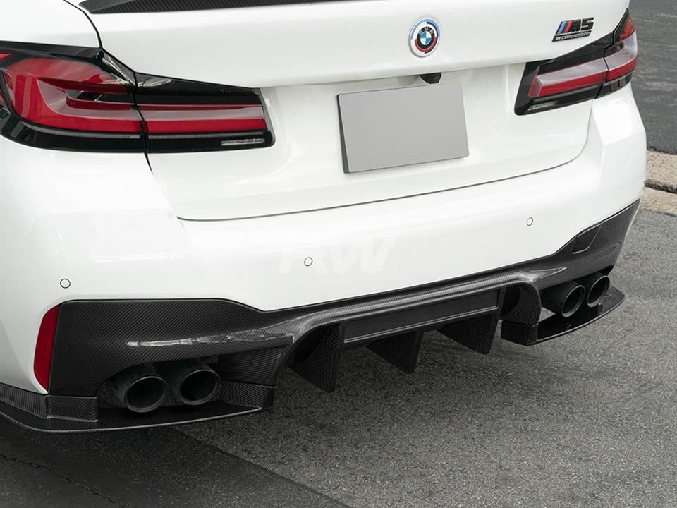 RW Carbon 2018-2023 BMW F90 M5 RWS Carbon Fiber Rear Diffuser - Image 5