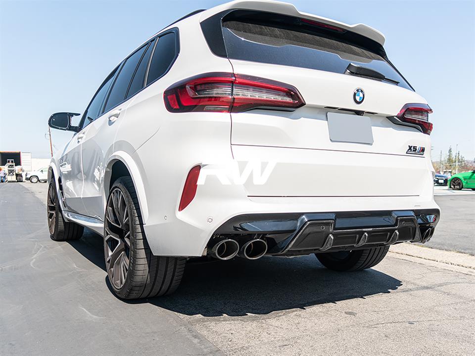 RW Carbon 2020-2025 BMW F95 X5M F96 X6M DTM Carbon Fiber Diffuser - Image 6