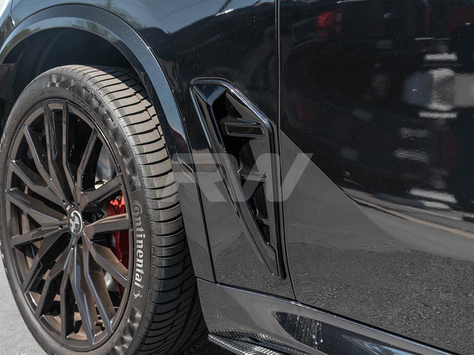 RW Carbon 2020-2025 BMW F95 X5M/G05 X5 Gloss Black Fender Trims - Image 3