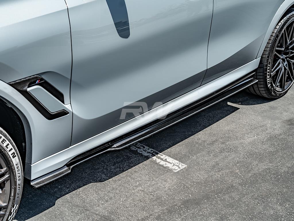 RW Carbon 2020-2025 BMW F96 X6M G06 X6 RWS Carbon Fiber Side Skirt Extensions