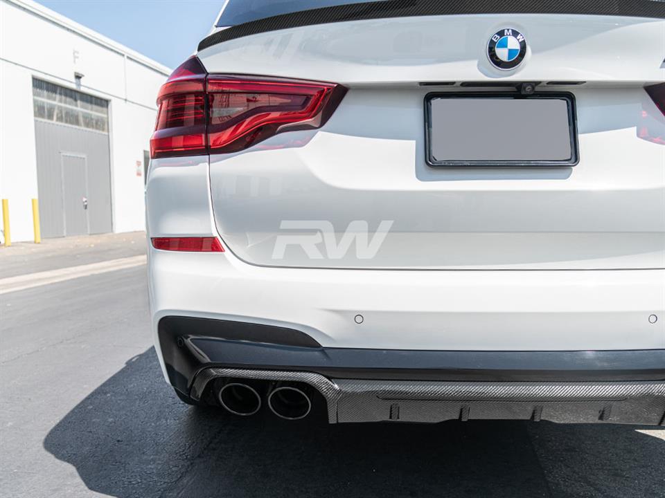 RW Carbon 2019-2024 BMW F97 X3M Carbon Fiber Diffuser - Image 7