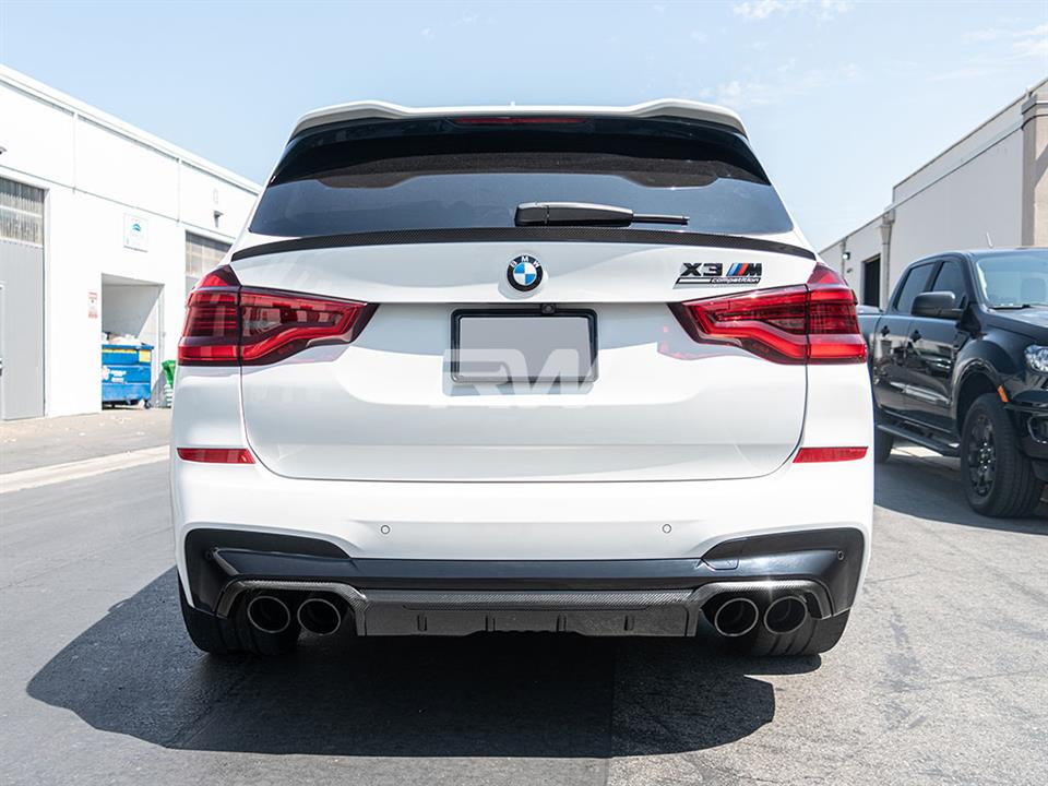 RW Carbon 2019-2024 BMW F97 X3M Carbon Fiber Diffuser - Image 6