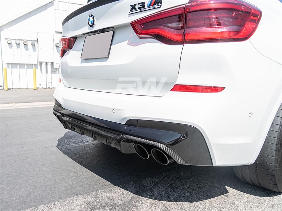 RW Carbon 2019-2024 BMW F97 X3M Carbon Fiber Diffuser - Image 5