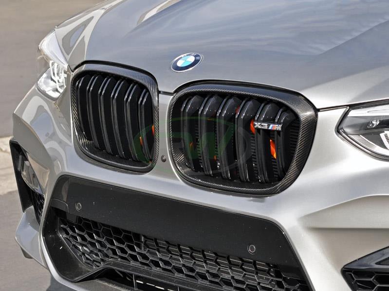 RW Carbon 2020-2025 BMW F97 X3M F98 X4M Carbon Fiber Grille Surrounds - Image 4
