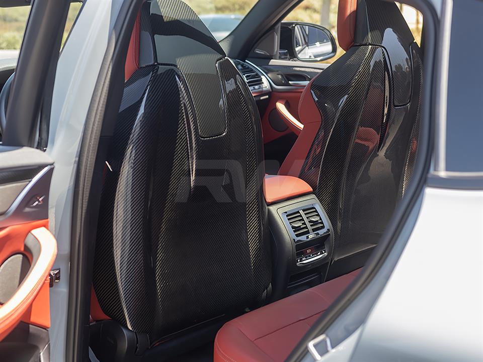 RW Carbon 2020-2025 BMW F97 X3M F98 X4M Carbon Fiber Seat Backs - Image 6