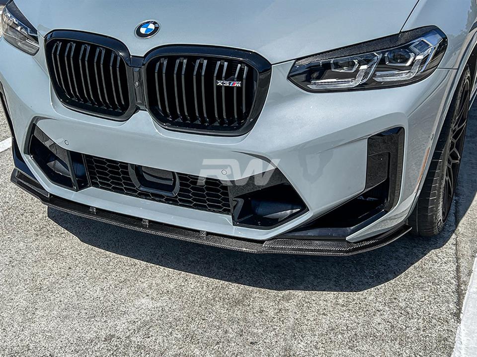 RW Carbon 2022-2024 BMW F97 X3M F98 X4M LCI RWS Carbon Fiber Front Lip - Image 5