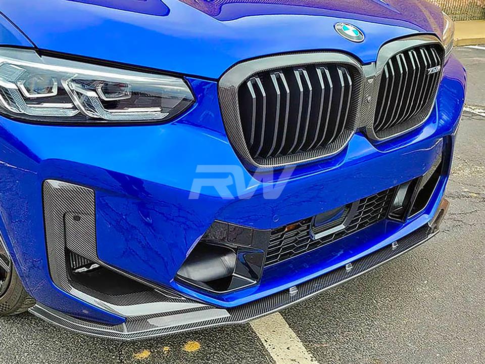 RW Carbon 2022-2024 BMW F97 X3M F98 X4M LCI RWS Carbon Fiber Front Lip - Image 9