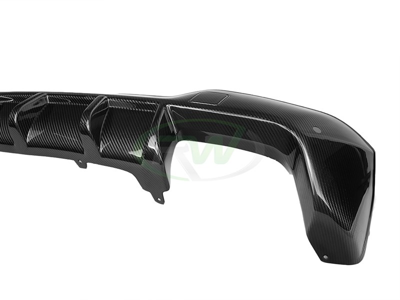 RW Carbon 2022-2024 BMW F97 X3M LCI Carbon Fiber DTM Diffuser - Image 3