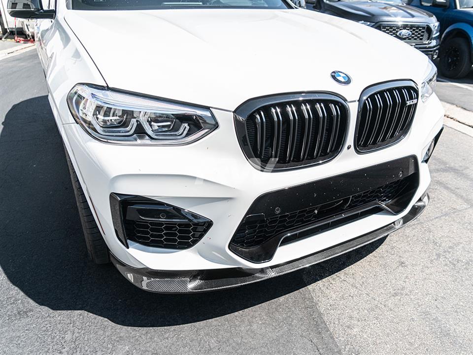 RW Carbon 2020-2021 BMW F97 X3M/F98 X4M 3D Style Carbon Fiber Front Lip - Image 3