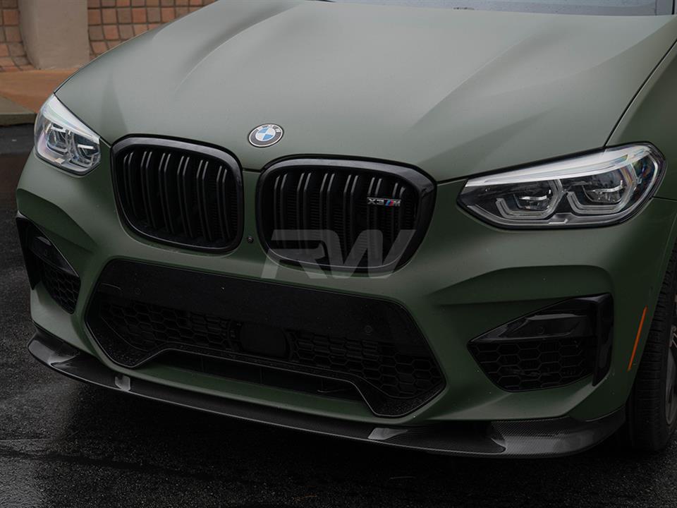 RW Carbon 2020-2021 BMW F97 X3M/F98 X4M 3D Style Carbon Fiber Front Lip - Image 4