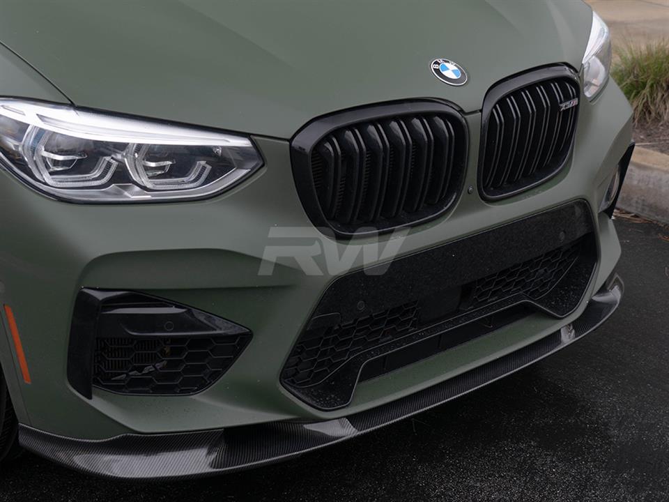 RW Carbon 2020-2021 BMW F97 X3M/F98 X4M 3D Style Carbon Fiber Front Lip - Image 6