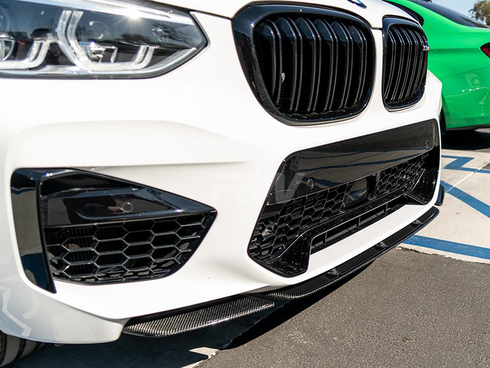 RW Carbon 2019-2021 BMW F97 X3M/F98 X4M Carbon Fiber Front Lip Spoiler - Image 6