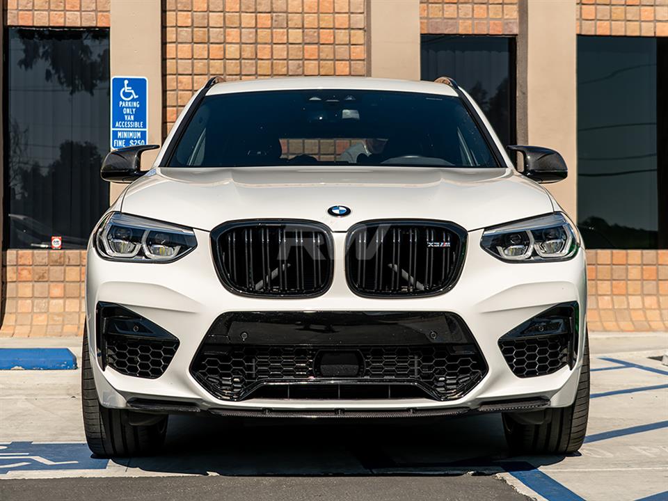 RW Carbon 2019-2021 BMW F97 X3M/F98 X4M Carbon Fiber Front Lip Spoiler - Image 4