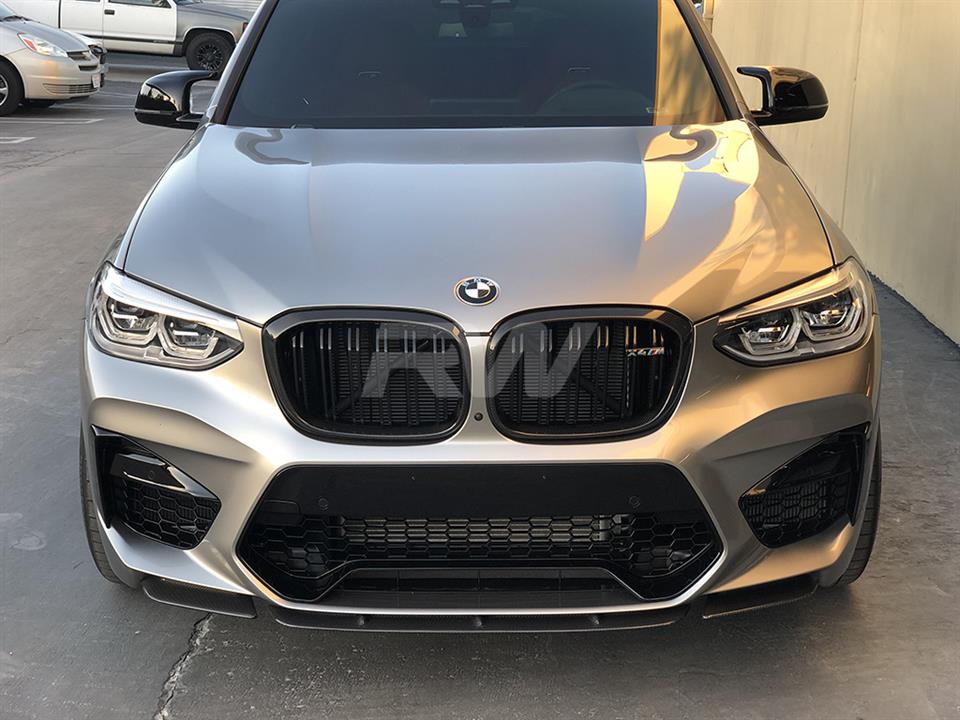 RW Carbon 2019-2021 BMW F97 X3M/F98 X4M Carbon Fiber Front Lip Spoiler - Image 3