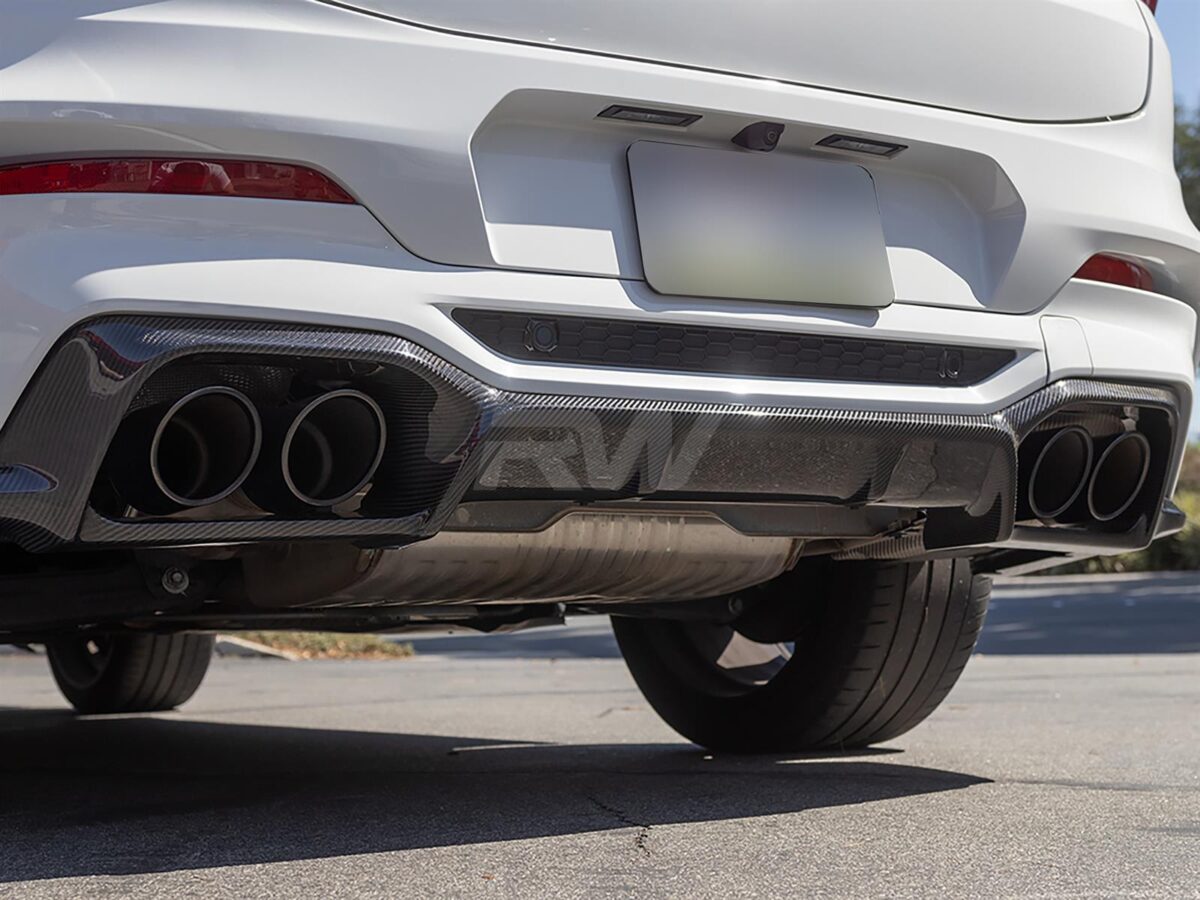 RW Carbon 2020-2025 BMW F98 X4M 3D Style Carbon Fiber Diffuser - Image 3