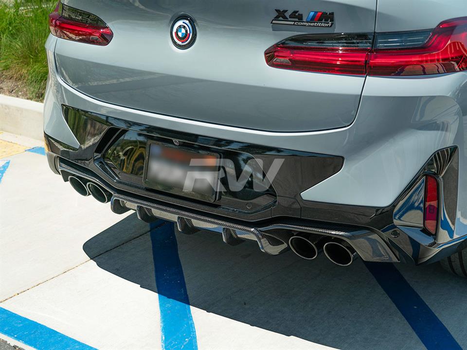 RW Carbon 2020-2025 BMW F98 X4M Carbon Fiber DTM Diffuser - Image 4