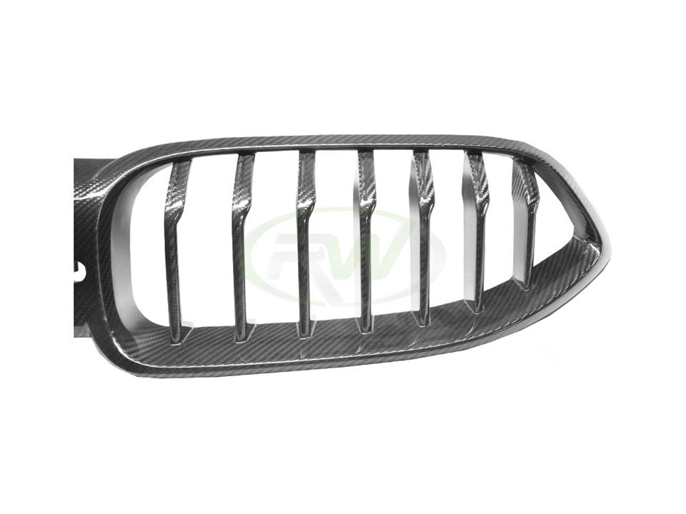 RW Carbon 2019-2026 BMW F9X M8 / 8-Series Full Dry Carbon Fiber Grille Replacement - Image 12