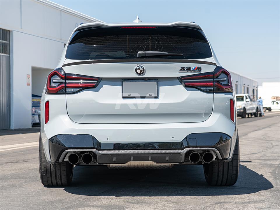 RW Carbon 2019-2024 BMW G01 X3 F97 X3M RWS Carbon Fiber Mid Spoiler - Image 9
