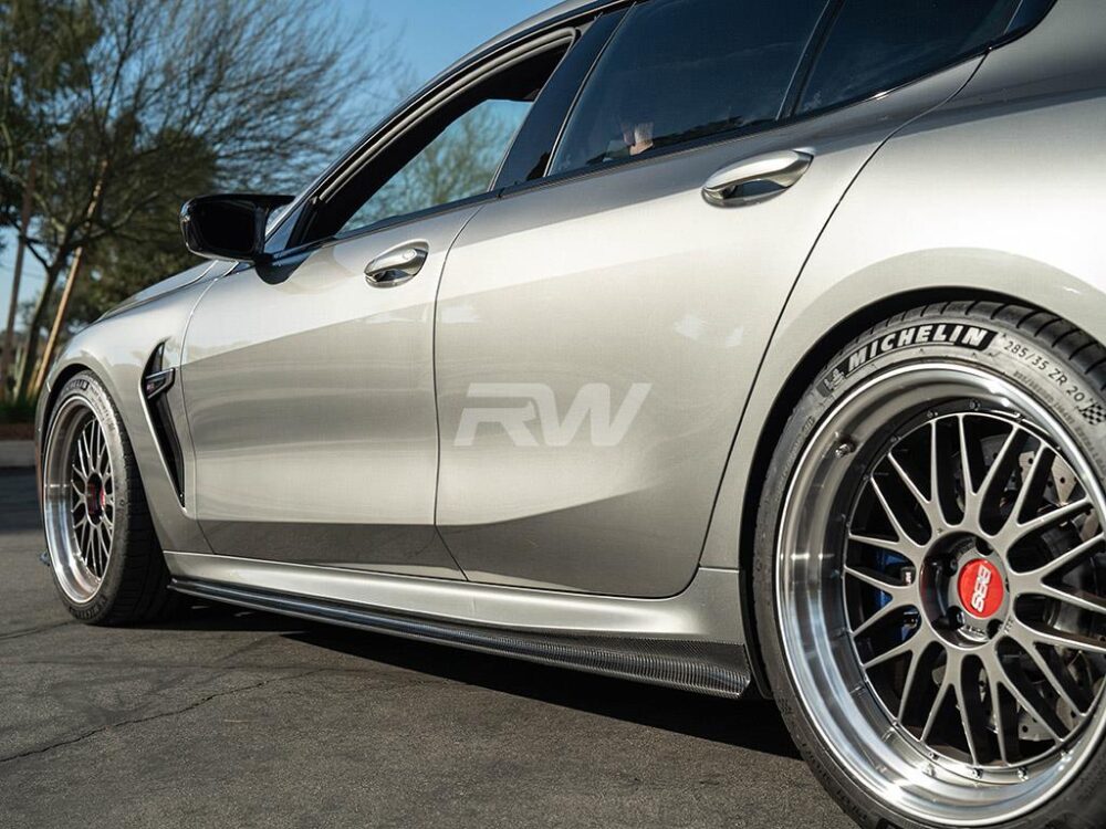 RW Carbon 2019-2026 BMW G16/F93 M8 Gran Coupe Carbon Fiber Side Skirt Extensions