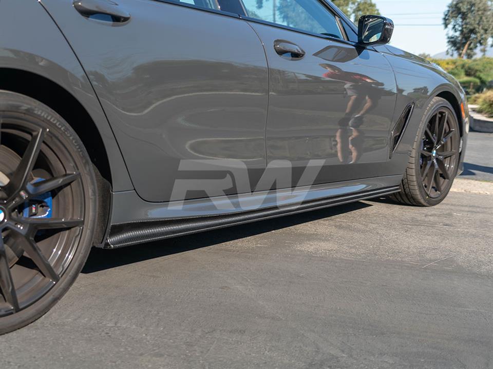 RW Carbon 2019-2026 BMW G16/F93 M8 Gran Coupe Carbon Fiber Side Skirt Extensions - Image 4