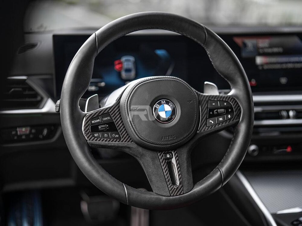 RW Carbon 2019-2026 BMW G20 Carbon Fiber Alcantara Steering Wheel Trim