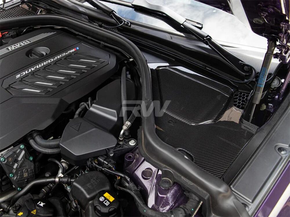 RW Carbon 2019-2026 BMW G20 M340i Carbon Fiber Engine Cowl Panel Trim Set - Image 4