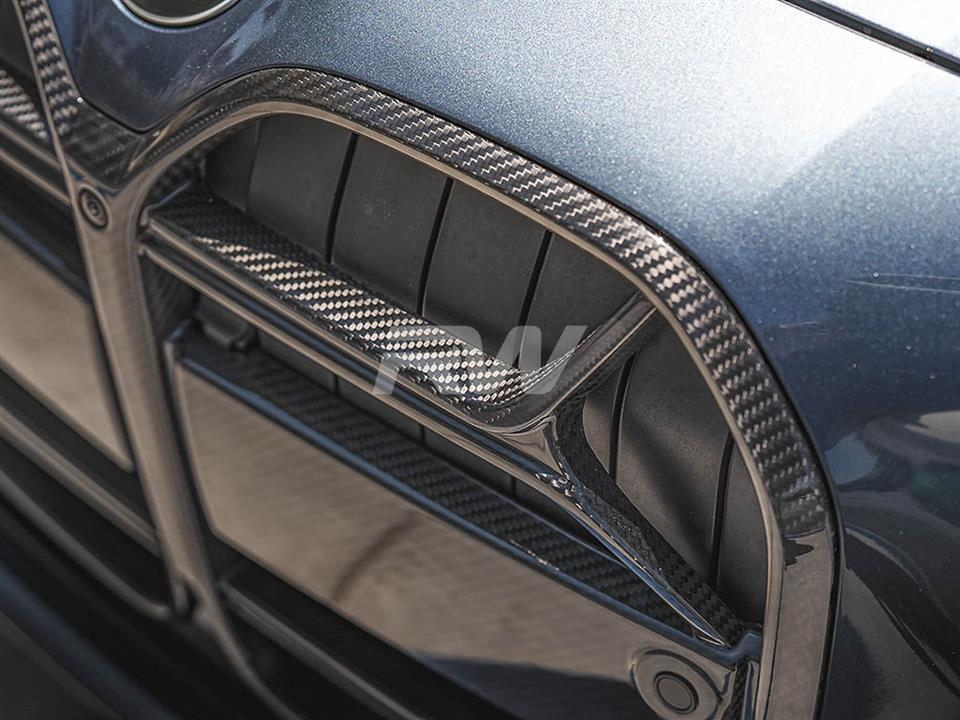 RW Carbon 2021-2026 BMW G22 G23 4-Series CSL Style Carbon Fiber Grille - Image 3