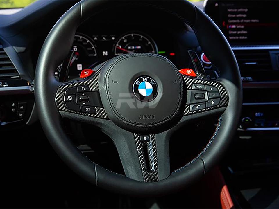 RW Carbon 2021-2025 BMW G22 G29 G42 Carbon Fiber Alcantara Steering Wheel Trim