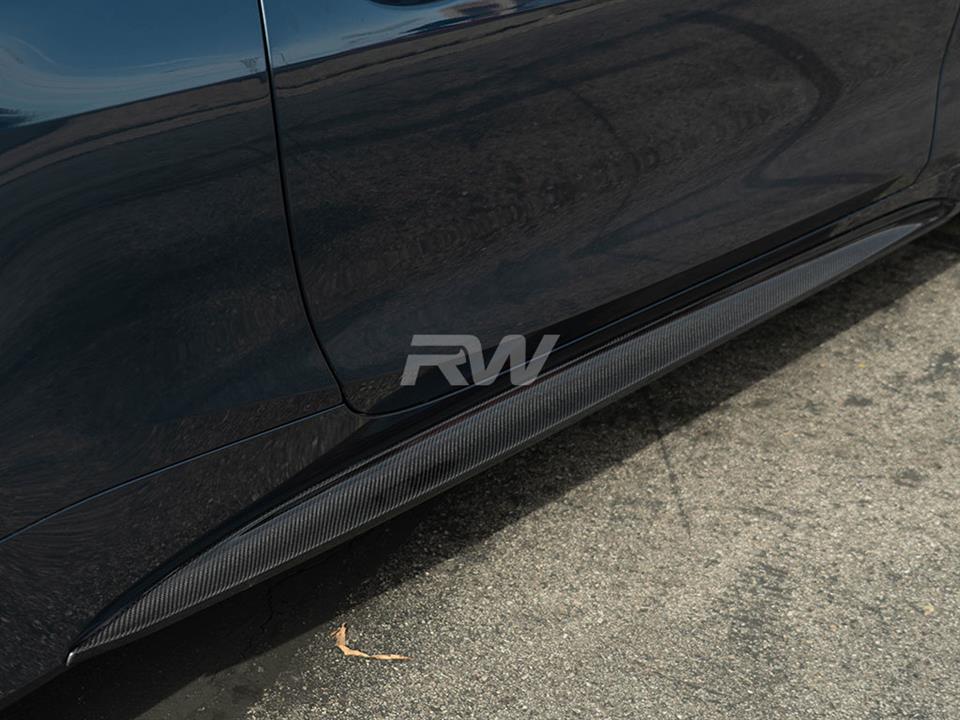 RW Carbon 2021-2026 BMW G22/G23 Carbon Fiber Side Skirt Extensions - Image 3