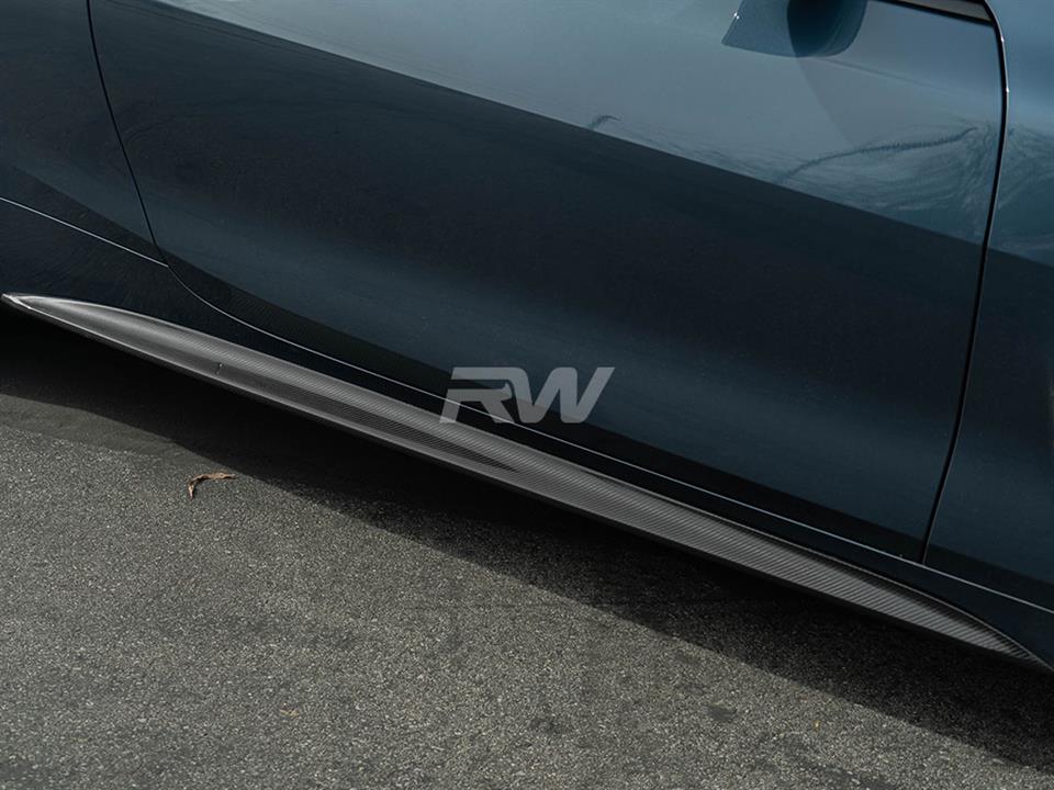 RW Carbon 2021-2026 BMW G22/G23 Carbon Fiber Side Skirt Extensions - Image 4