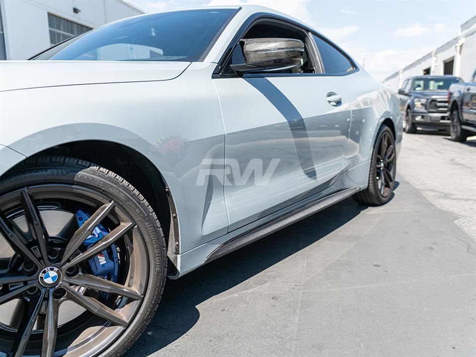 RW Carbon 2021-2026 BMW G22/G23 Carbon Fiber Side Skirt Extensions - Image 5