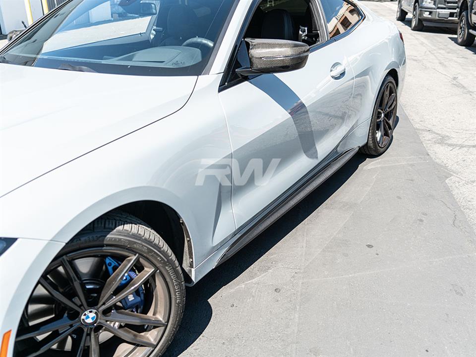 RW Carbon 2021-2026 BMW G22/G23 Carbon Fiber Side Skirt Extensions - Image 6